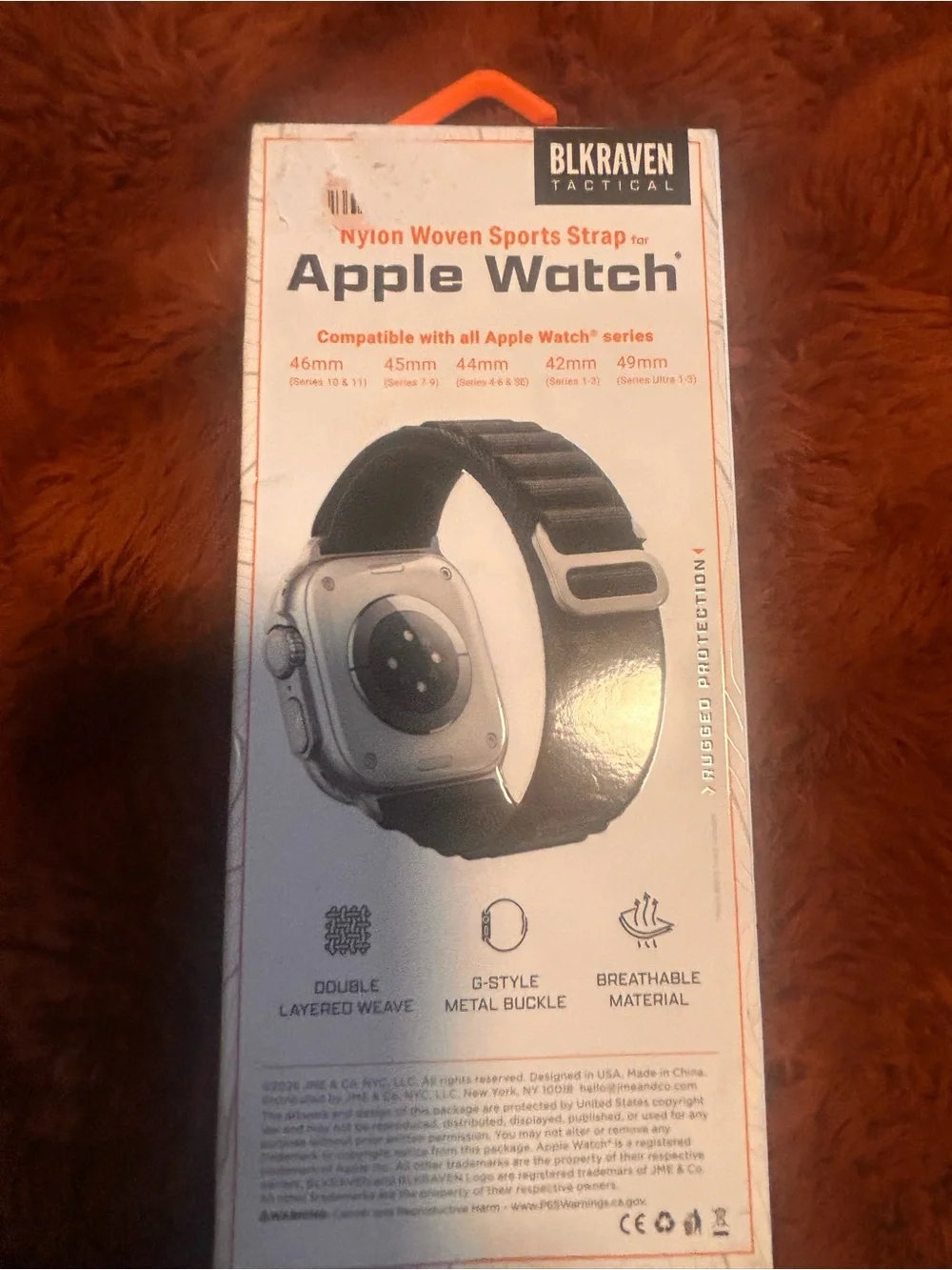 BLKRAVEN Tactical Nylon Woven Black Sports Strap for Apple Watch